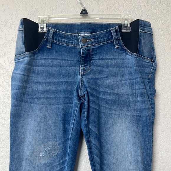 Liz Lange Maternity Denim Jeans Distressed Blue size Medium - Picture 3 of 10